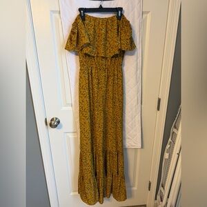 Umgee Mustard Floral Dress